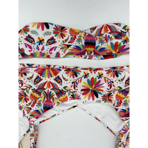 NWT‎ Verdelimon Swim Top Medium 286116 Izamal Printed Birds Wrap Strap $177 - Picture 10 of 16